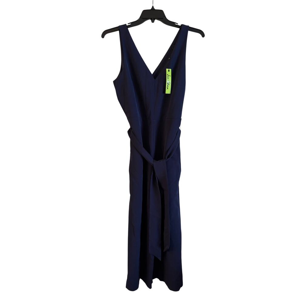 Sam Edelman Womens V-Neck Sleeveless Wide Leg Jumpsuit Size M Navy Blue NEW
